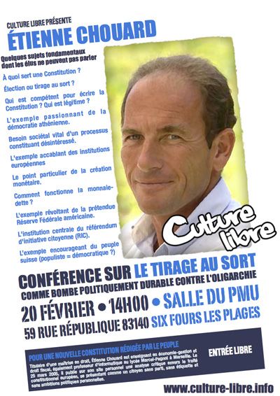 Conférence 20 février à Six-Fours 2/2&nbsp;: l’enjeu de la création monétaire et l’absurdité de notre système monétaire du point de bue du bien commun