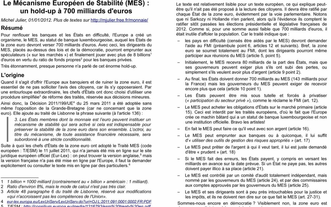 Référendum sur le Pacte budgétaire et «&nbsp;MES&nbsp;»&nbsp;: pétitions et informations