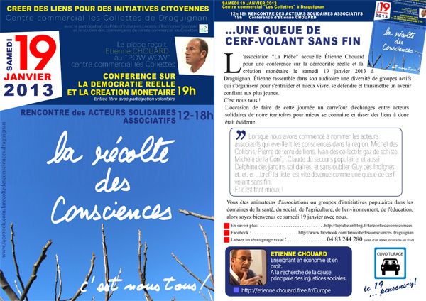Rendez-vous samedi prochain (19 janvier 2013) à Draguignan