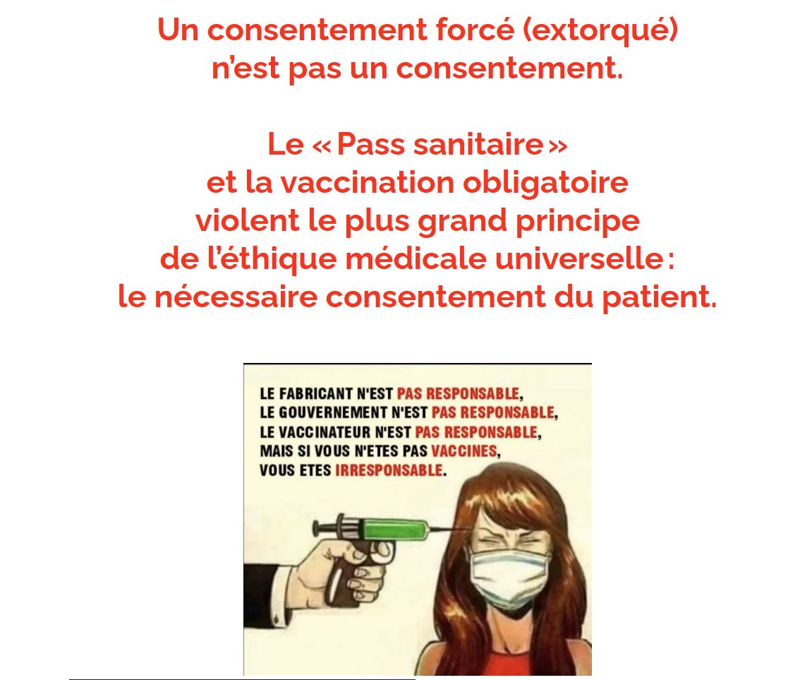 [Abus de pouvoir, violence d’État, oppression] Intimider les gens avec des menaces et du chantage pour obtenir un « oui » de force, c’est la méthode criminelle de la MAFIA, et c’est très précisément de L’EXTORSION, punie par le code pénal, art. 312 et suivants (circonstances aggravantes)