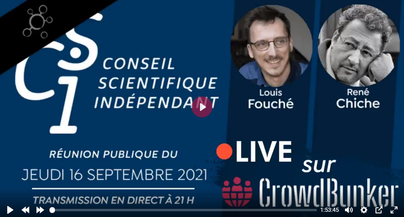 Importante réflexion de René Chiche, au CSI (Conseil Scientifique Indépendant) n°23, sur la bascule totalitaire en France&#8239;: interdiction de douter, soumission générale, gouvernance par les nombres, oppressions parallèles entre professeurs et médecins…&#8230;