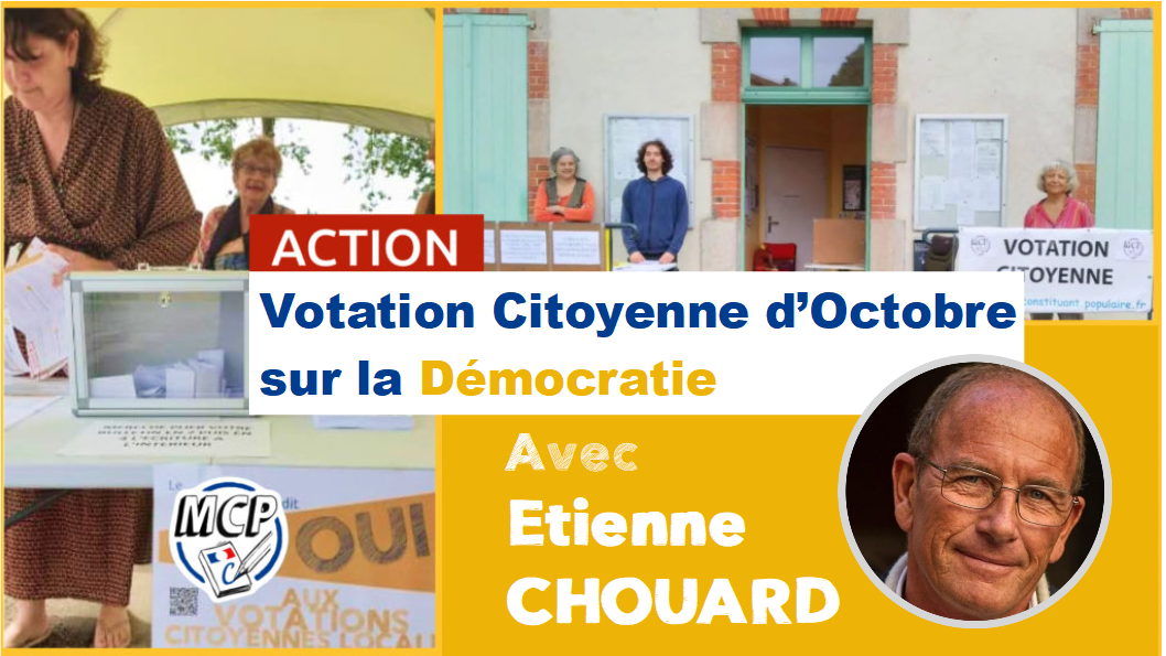 Rendez-vous ce soir, 20h30, pour parler avec le MCP de l’auto-organisation par les citoyens des votes qu’ils jugent utiles. Si on y réfléchit, la souveraineté ne se réclame pas : elle s’exerce, de façon autonome et libre, non ?