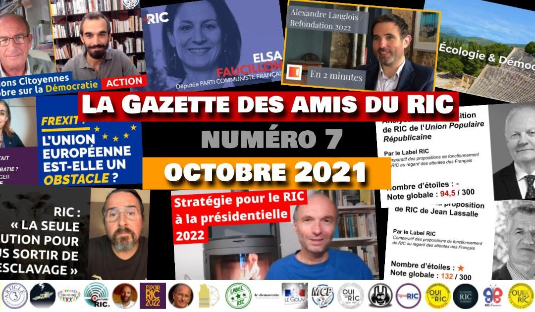 Le #7 de la Gazette des Amis du RIC (octobre 2021) est paru 🙂