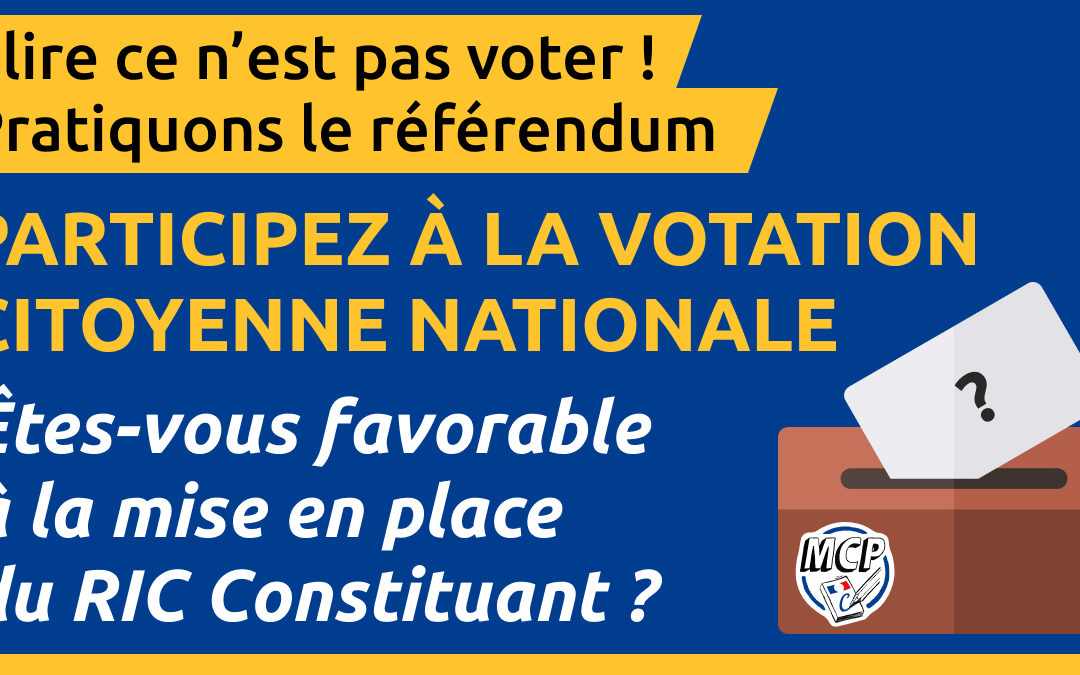 Participez à la votation citoyenne constituante d’octobre
