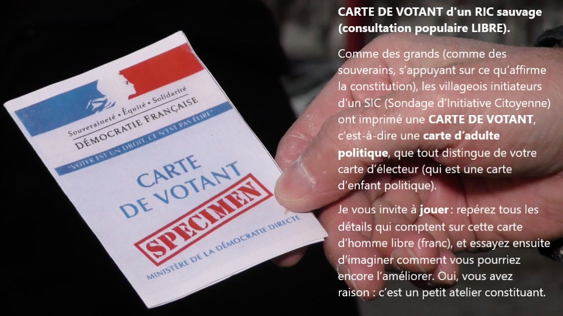 Carte de votant dun RIC sauvage libre