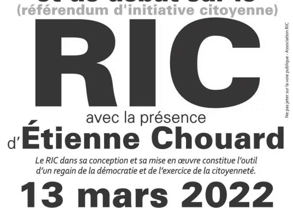 Rendez-vous le 13 mars 2022, à Villeneuve-les-Avignon, pour parler du RIC (et faire des ateliers constituants, bien sûr 🙂)