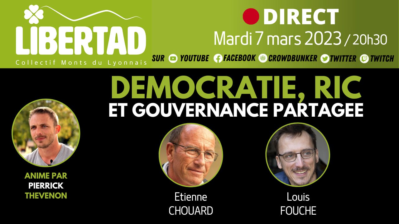Démocratie, RIC et gouvernance partagée : rendez-vous en direct avec Louis FOUCHÉ mardi 7 mars 20h30