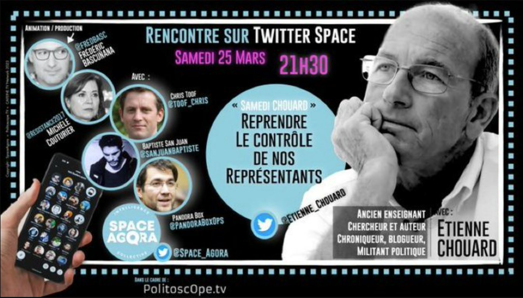 « Reprendre le contrôle de nos représentants » – 3ème débat de ce soir, samedi 25 mars 2023, à 21h30 sur TweeterSpace