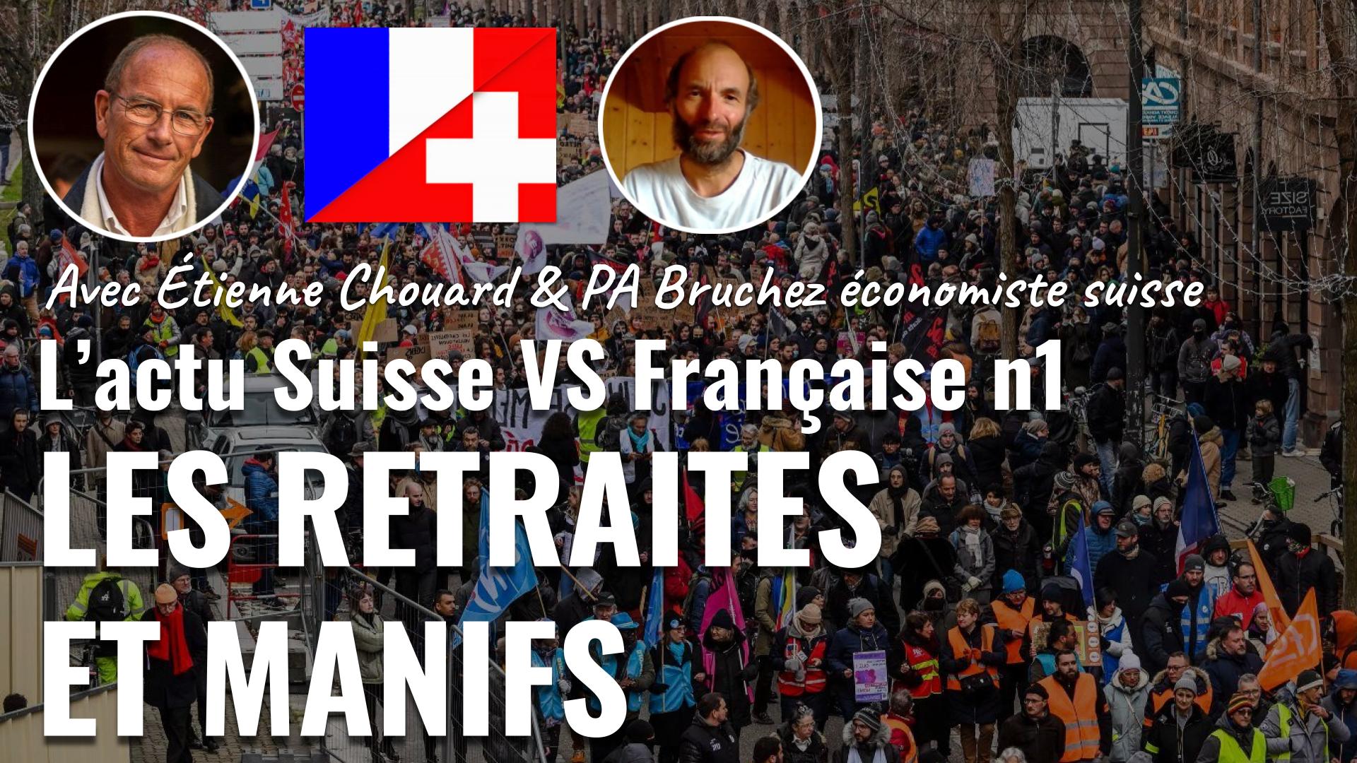 En direct vendredi 28/04/2023 à 20h30 : Retraites et manifestations, l’actu suisse VS française