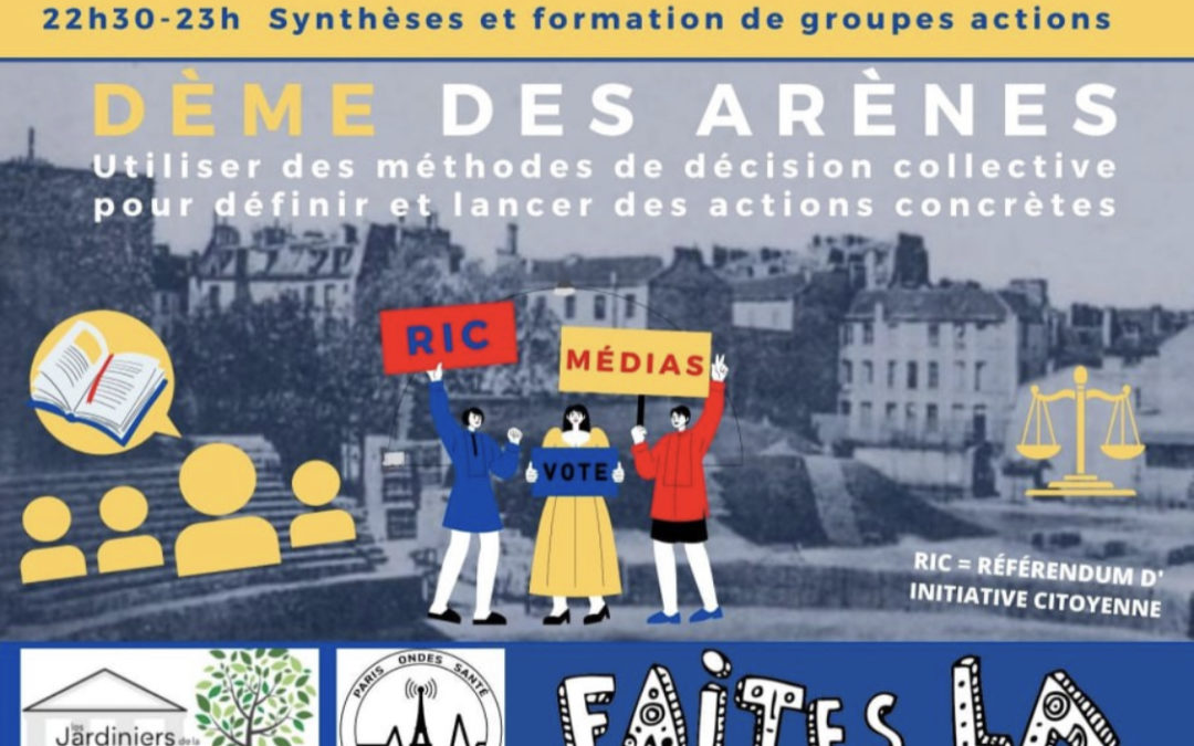 Samedi 3 juin 2023, Paris, 19 h. Atelier d’intelligence collective « Quelles actions pour une démocratie réelle ? »