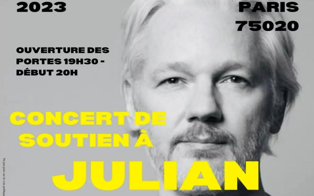 Concert de soutien à Julian Assange, 3 juillet 2023 à 19h30, à La Maroquinerie – 23, rue Boyer 75020 Paris