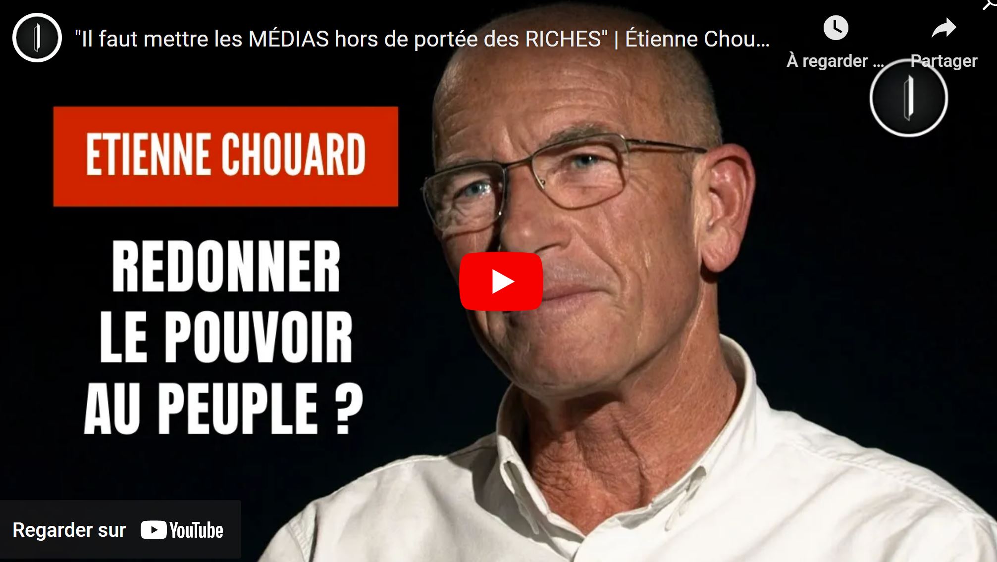 « Pour donner le pouvoir au peuple (et empêcher la guerre) ? Il faut mettre les MÉDIAS hors de portée des RICHES » – Étienne Chouard sur Anti | thèse