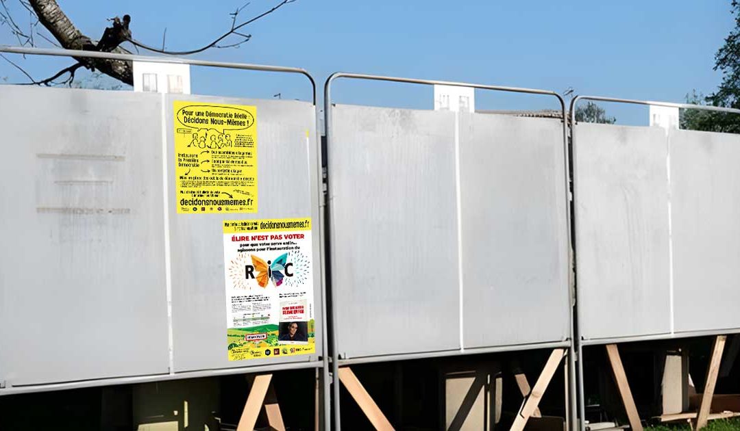Affiche « Élire n’est pas voter » à coller sur les panneaux électoraux pour le 9 juin